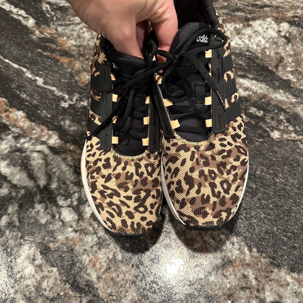 Adidas Women's Leopard Print Sneakers - Black and Brown